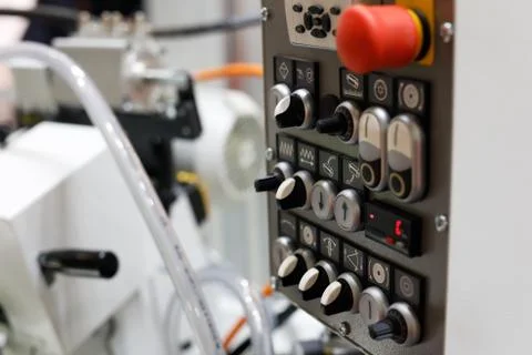 Control panel of a modern production line Stock Photos