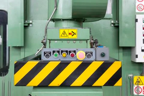 Control panel of the molding press Stock Photos