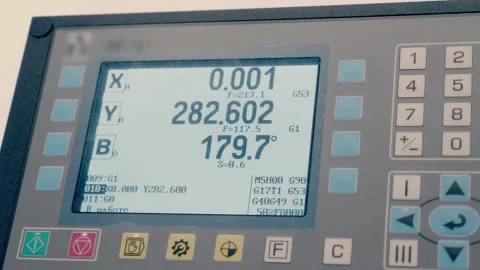 Control panel with monitor of the machine working to the program 스톡 동영상 333323083