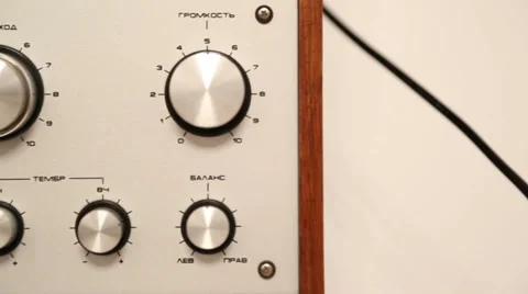 Control panel of old reel tape recorder - dolly shot Stock Footage 32715391