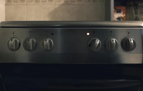 The control panel of the old stove Stock-Fotos