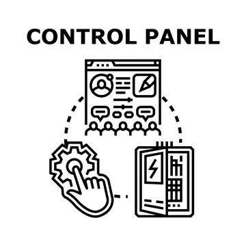 Control panel operation controlling management settings concept Stockillustratie
