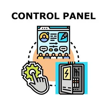 Control panel operation controlling management settings concept Stock Illustration