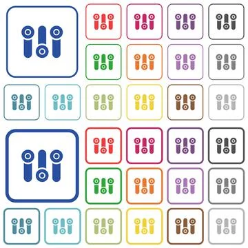Control panel outlined flat color icons Stock Illustration