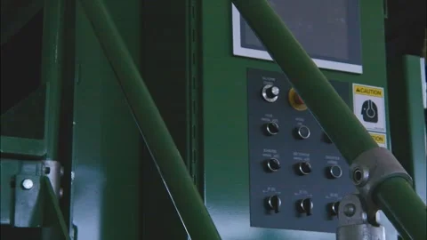 Control Panel on Pallet Building Machine Stock Footage 201624779