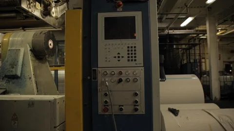 Control Panel in Paper Factory Stock Footage 113016069
