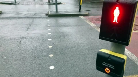 Control panel of Pedestrians crossing Stock Footage 326326940