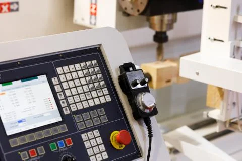 Control panel with pendant handheld controller Stock Photos
