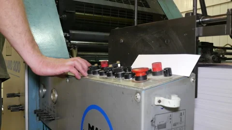 Control panel of printing press 库存影片 65317879
