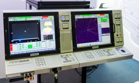 Control panel with radar screen 写真素材