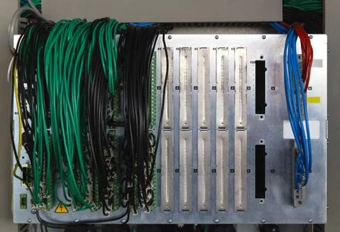 Control panel with relay protection devices Stock Photos