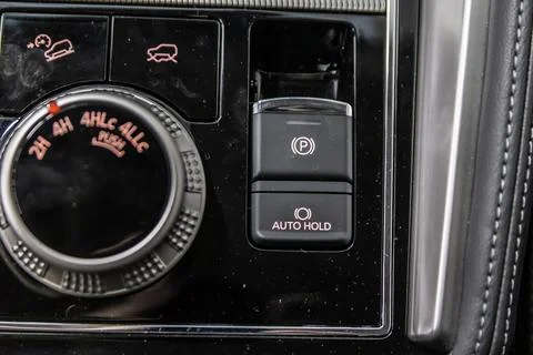 Control panel for off-road functions. SUV driving mode switch. Management of  Stock Photos