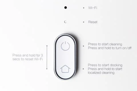 Control panel of robot vacuum cleaner Stock Photos