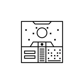 Control, panel, room, space, spaceship icon. Element of future technological Illustrazione stock