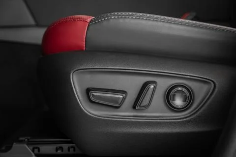 Control panel with seat adjustment buttons, close up Stock Photos