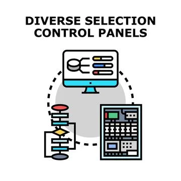 Control panel selection process for data management イラスト素材
