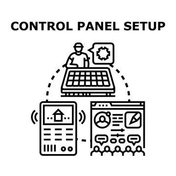 Control panel setup for smart energy management system Stock Illustration