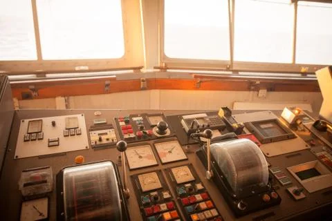 Control panel of a ship Stock Photos