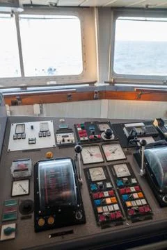 Control panel of a ship Stock Photos