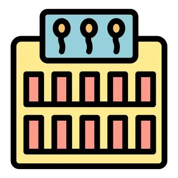 Control panel showing current status with indicators and switches Illustrazione stock