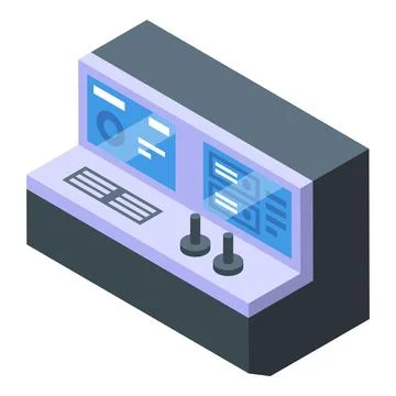 Control panel showing data and featuring joysticks for precise adjustments Stock Illustration