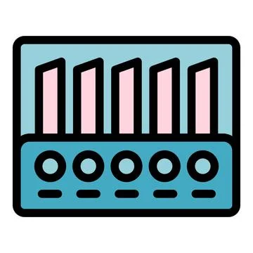 Control panel showing data with buttons and indicators Stock Illustration