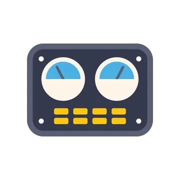 Control panel showing performance indicators with gauges and switches Stock Illustration
