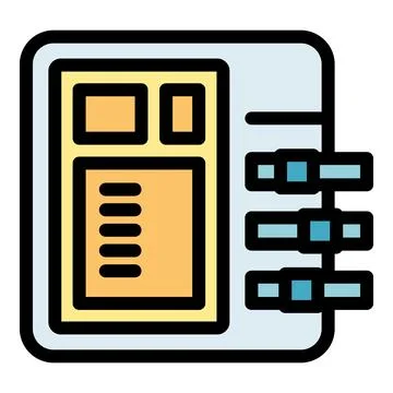Control panel showing settings and adjustments using sliders Illustrazione stock