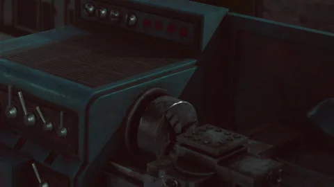 Control panel showing various buttons and controls in a dimly lit room Stock Footage 340223040
