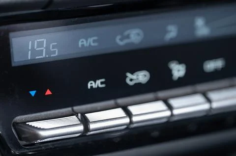 Control panel shows temperature settings in a car's climate system 写真素材