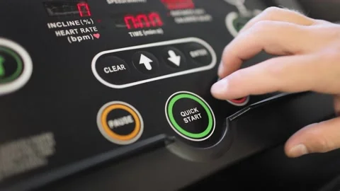 Control panel for speed and intensity on a sports equipment Stock Footage 157038564