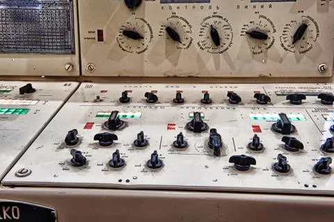 Control panel of submarine Stock Photos