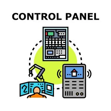 Control panel system controlling intelligent automation and smart home Stock Illustration