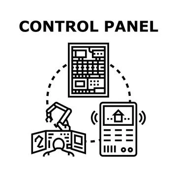 Control panel system controlling intelligent automation and smart home Stock Illustration