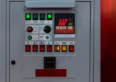 Control panel of Temperature control units Stock Photos
