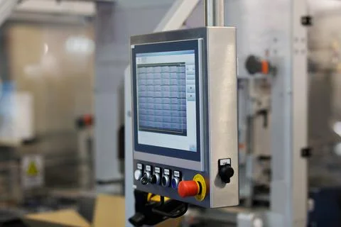 Control panel of testing equipment Stock Photos