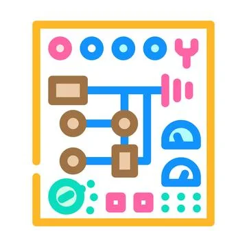 Control panel tool work color icon vector illustration Illustrazione stock