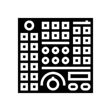 Control panel tool work glyph icon vector illustration Illustrazione stock