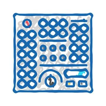 Control panel tool work icon doodle illustration Illustrazione stock