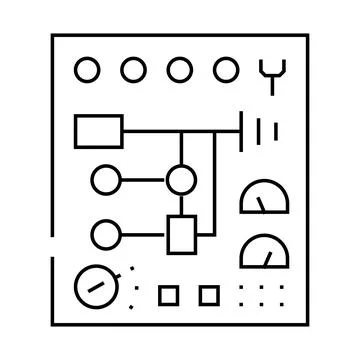 Control panel tool work line icon vector illustration Illustrazione stock