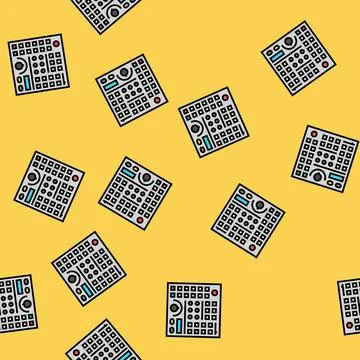 Control panel tool work vector seamless pattern Illustrazione stock