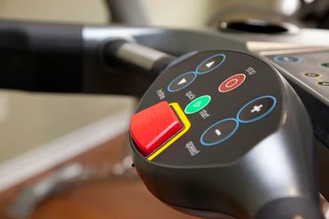 Control panel on treadmill Stock Photos