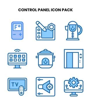 Control Panel Two Colour Design Icons Pack Stock Illustration