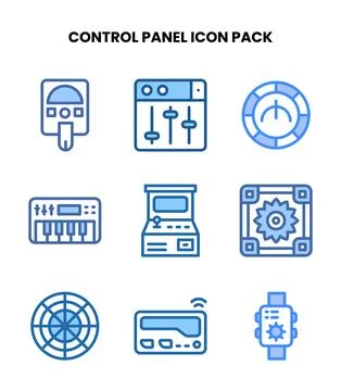 Control Panel Two Colour Scalable Icons Pack Illustrazione stock
