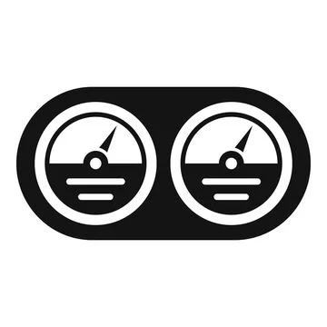 Control panel with two round analog gauges showing performance indicators Stock Illustration