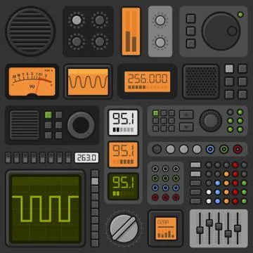 Control Panel UI User Interface HUD Set. Vector Stock Illustration