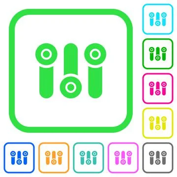 Control panel vivid colored flat icons Stock Illustration