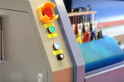 Control panel of wide or large format printer Stock Photos