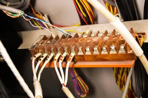 Control panel with wires Stock-Fotos