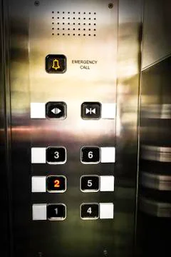 Control panels buttons elevator Stock Photos